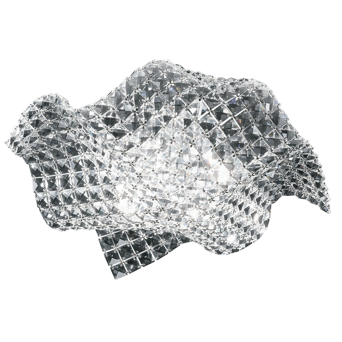 I-RUMBA-H2O/PL44 - Plafoniera Onda Moderna Cristalli K9...
