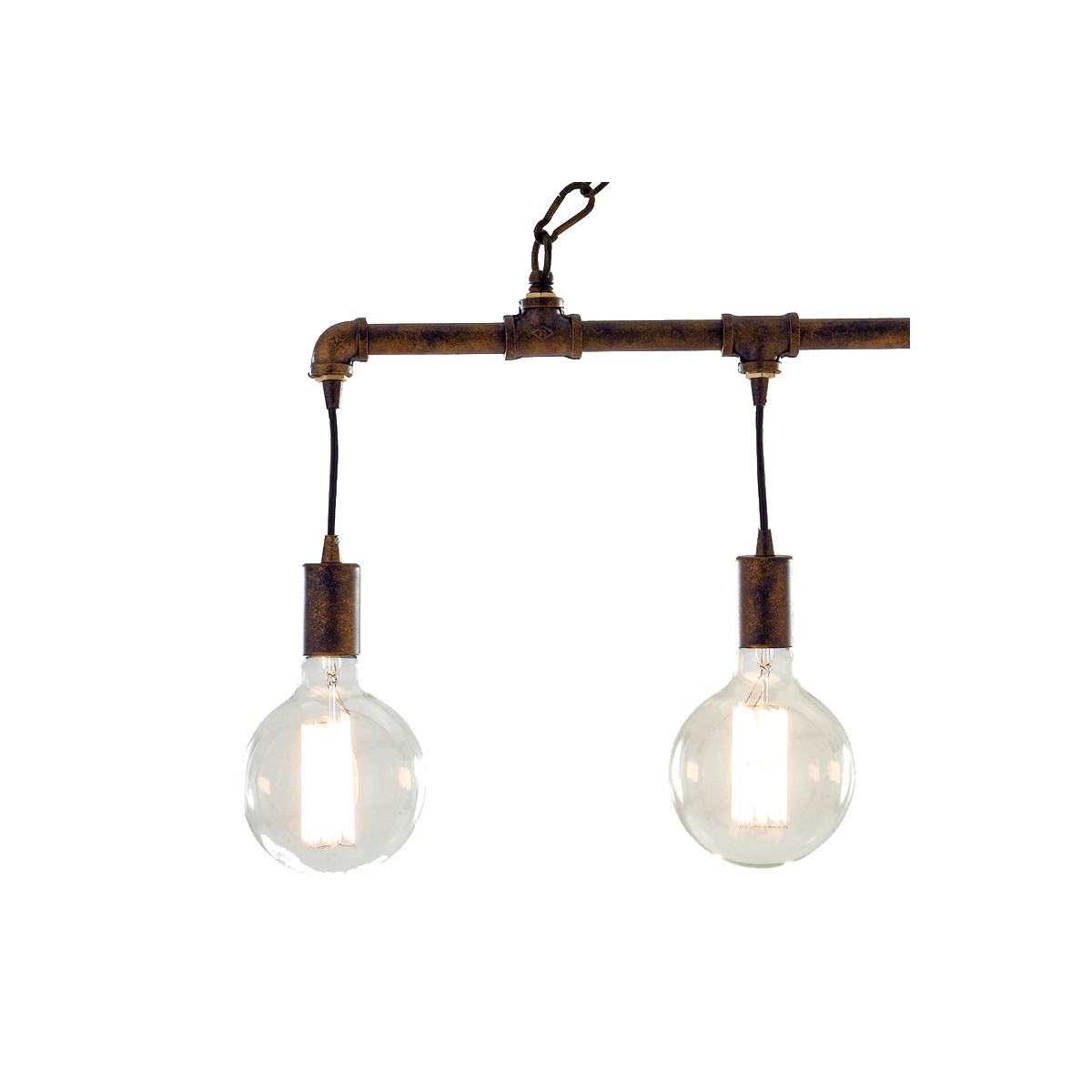 Lampadario Amarcord in Metallo Effetto Ruggine con 4...