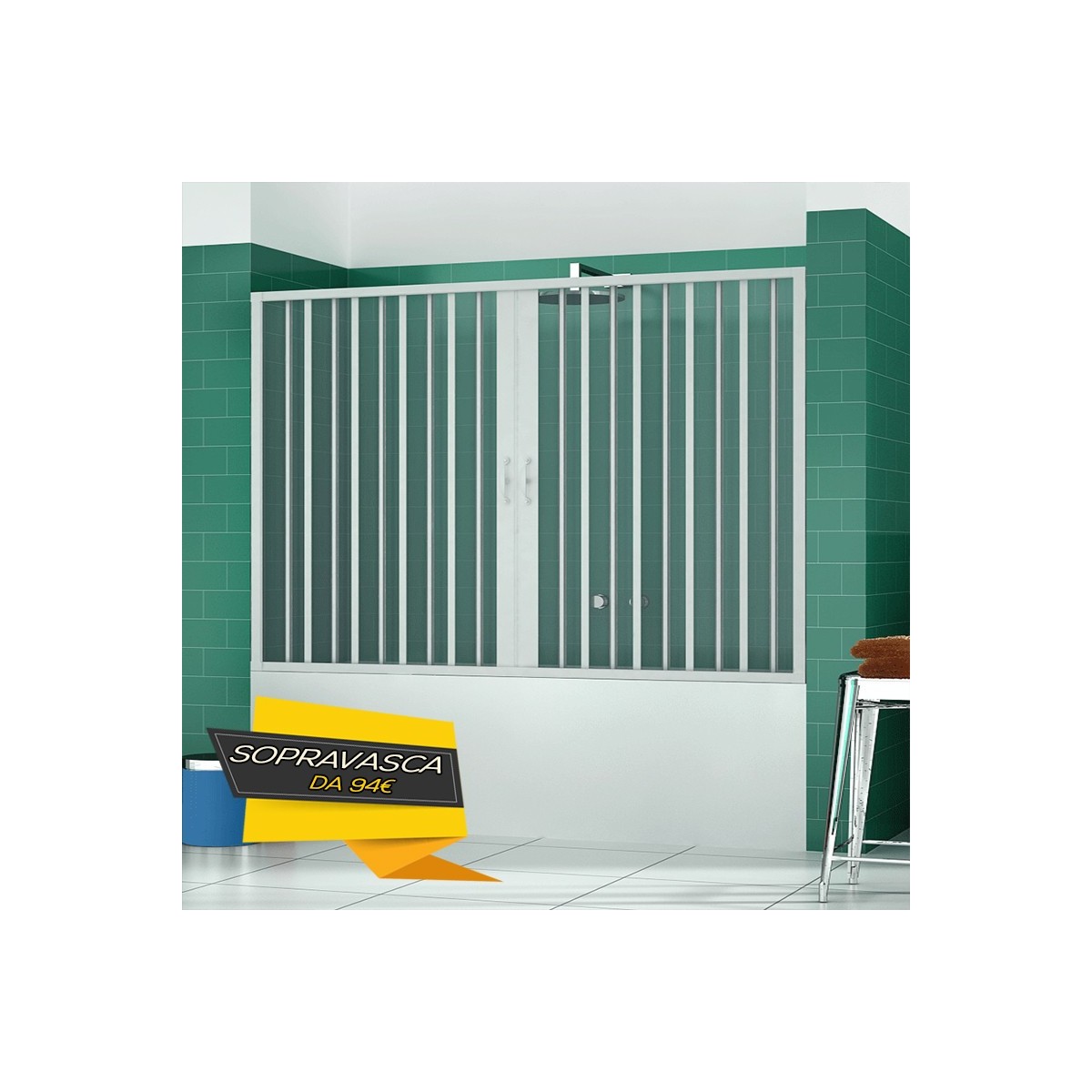 Parete Nicchia Vasca Bagno Soffietto 140 150 160 170 h150...