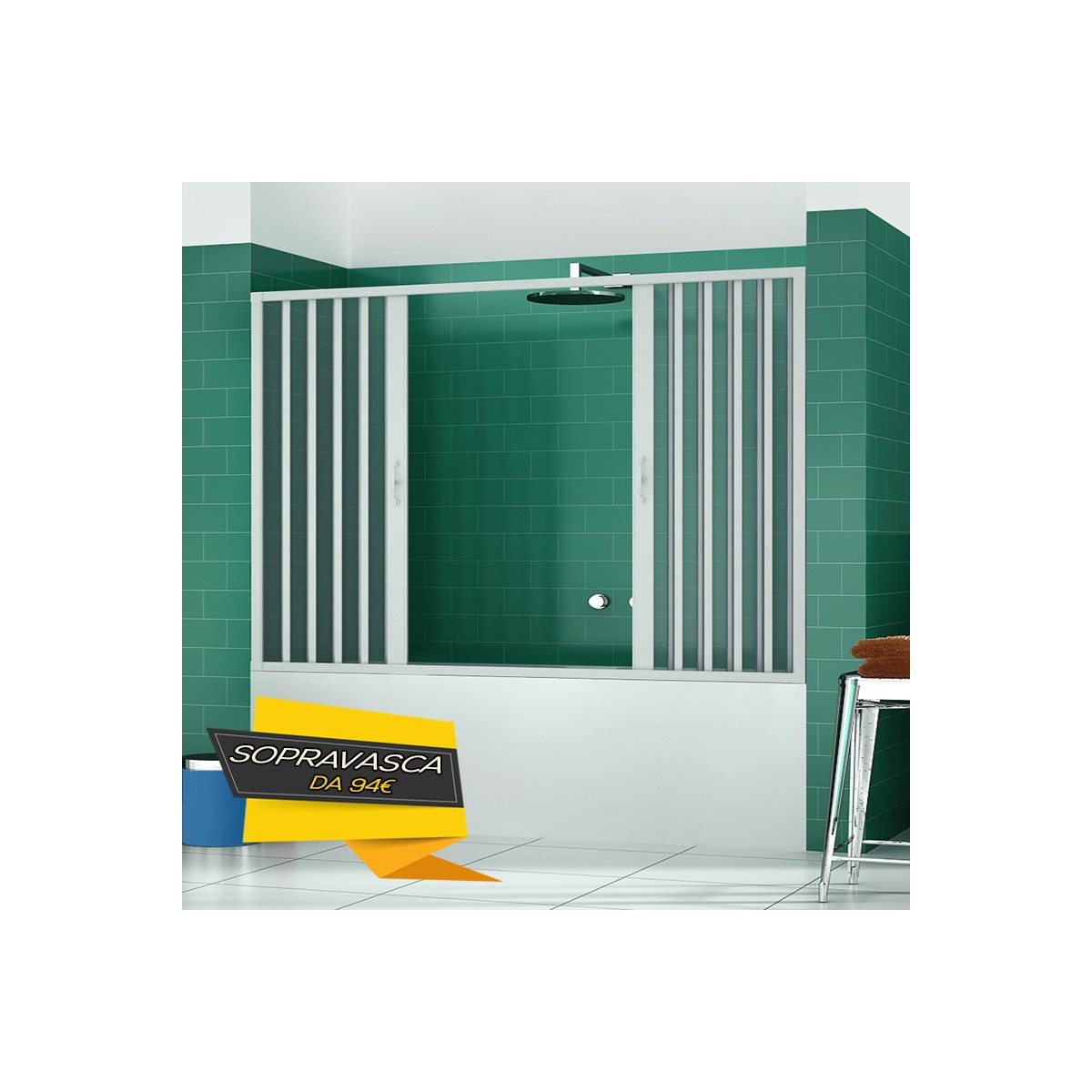 Parete Nicchia Vasca Bagno Soffietto 140 150 160 170 h150...
