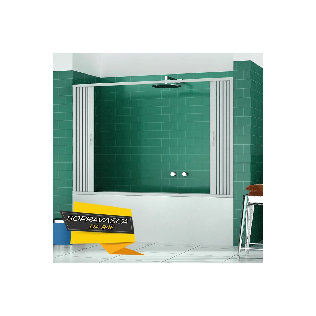 Parete Nicchia Vasca Bagno Soffietto 140 150 160 170 h150...