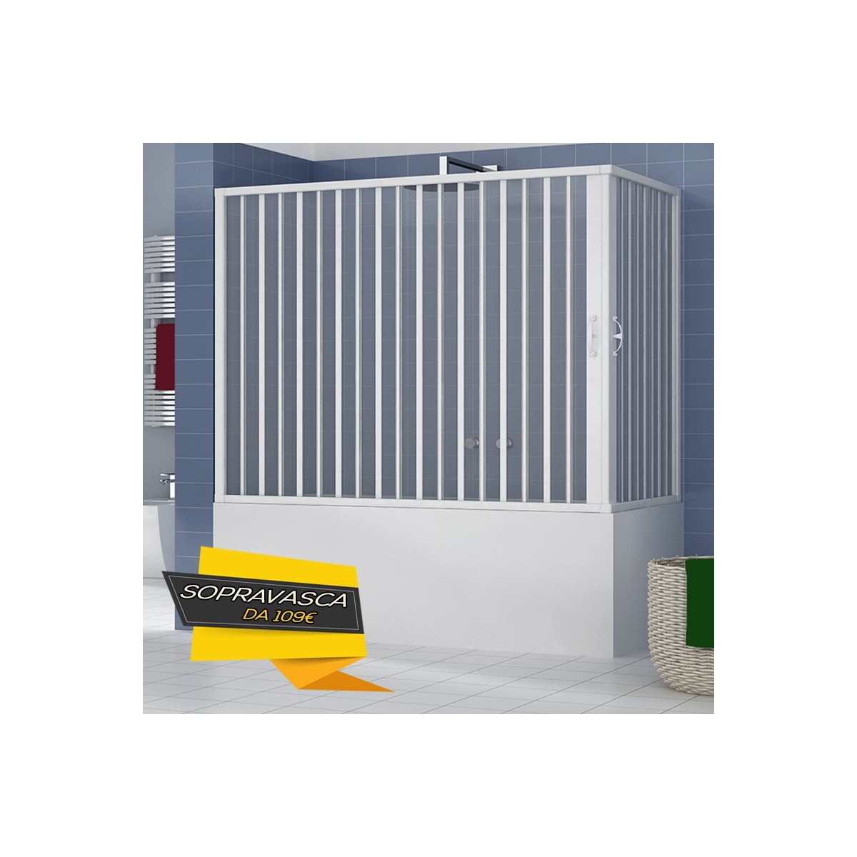 Box Doccia Parete Vasca a soffietto in pvc 70x140 70x150...