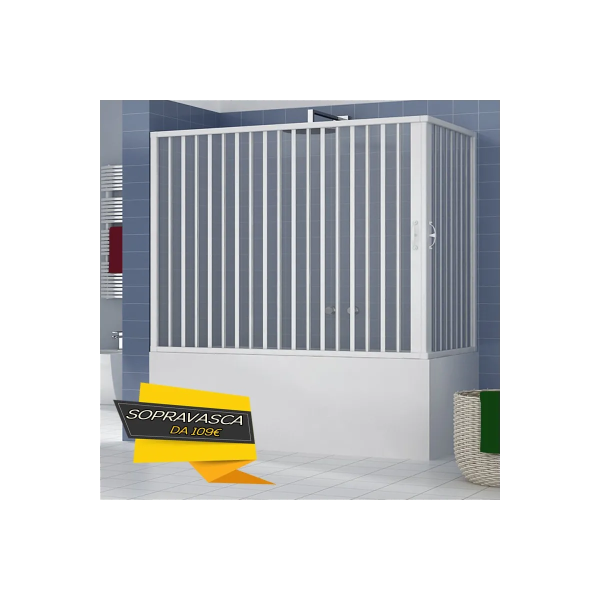 Box Doccia Parete Vasca a soffietto in pvc 70x140 70x150...