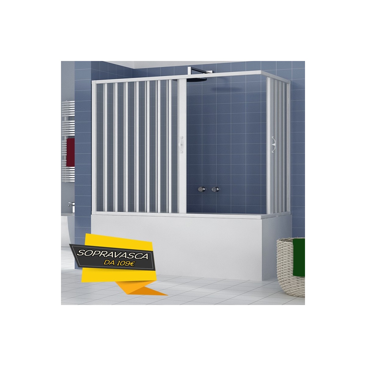 Box Doccia Parete Vasca a soffietto in pvc 70x140 70x150...