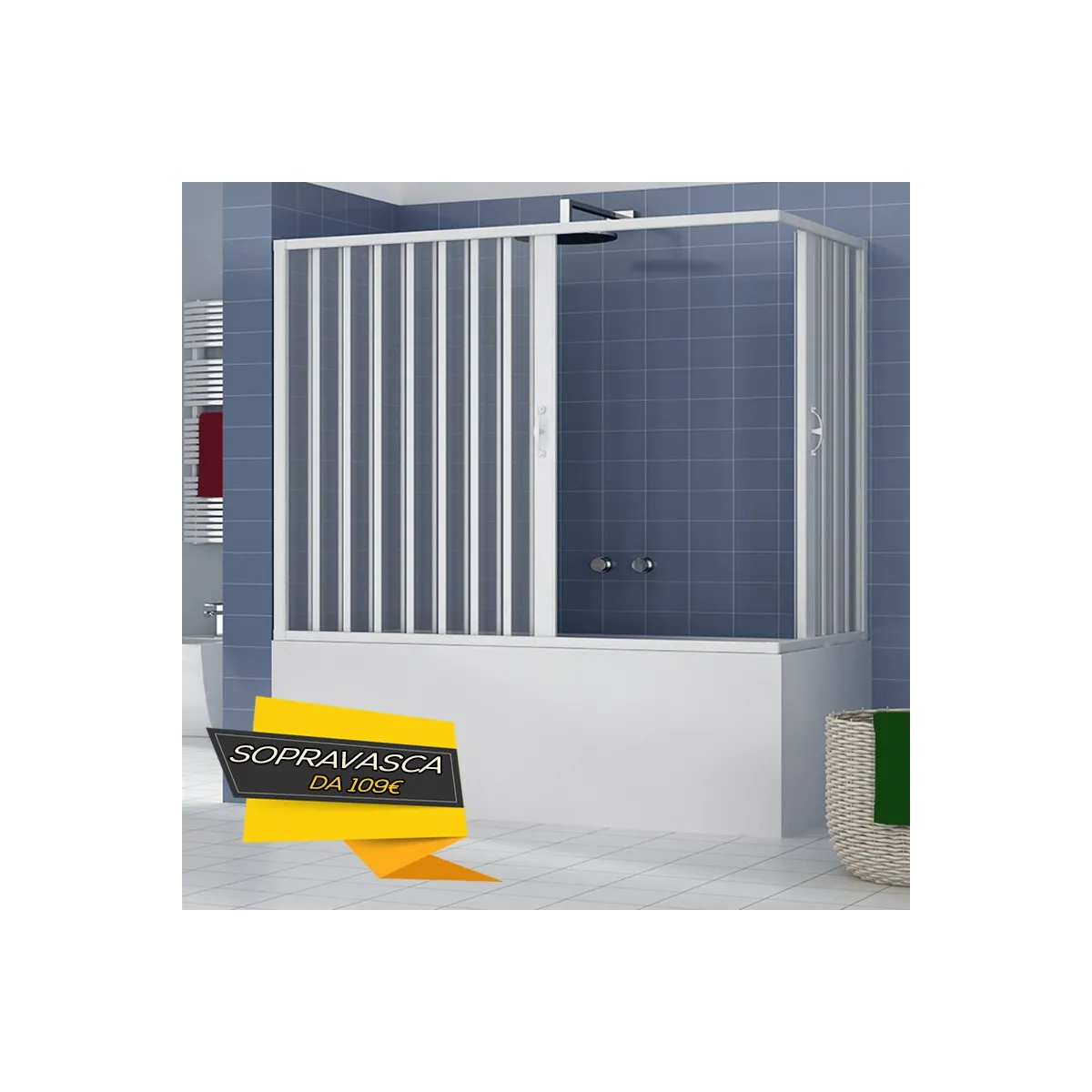 Box Doccia Parete Vasca a soffietto in pvc 70x140 70x150...