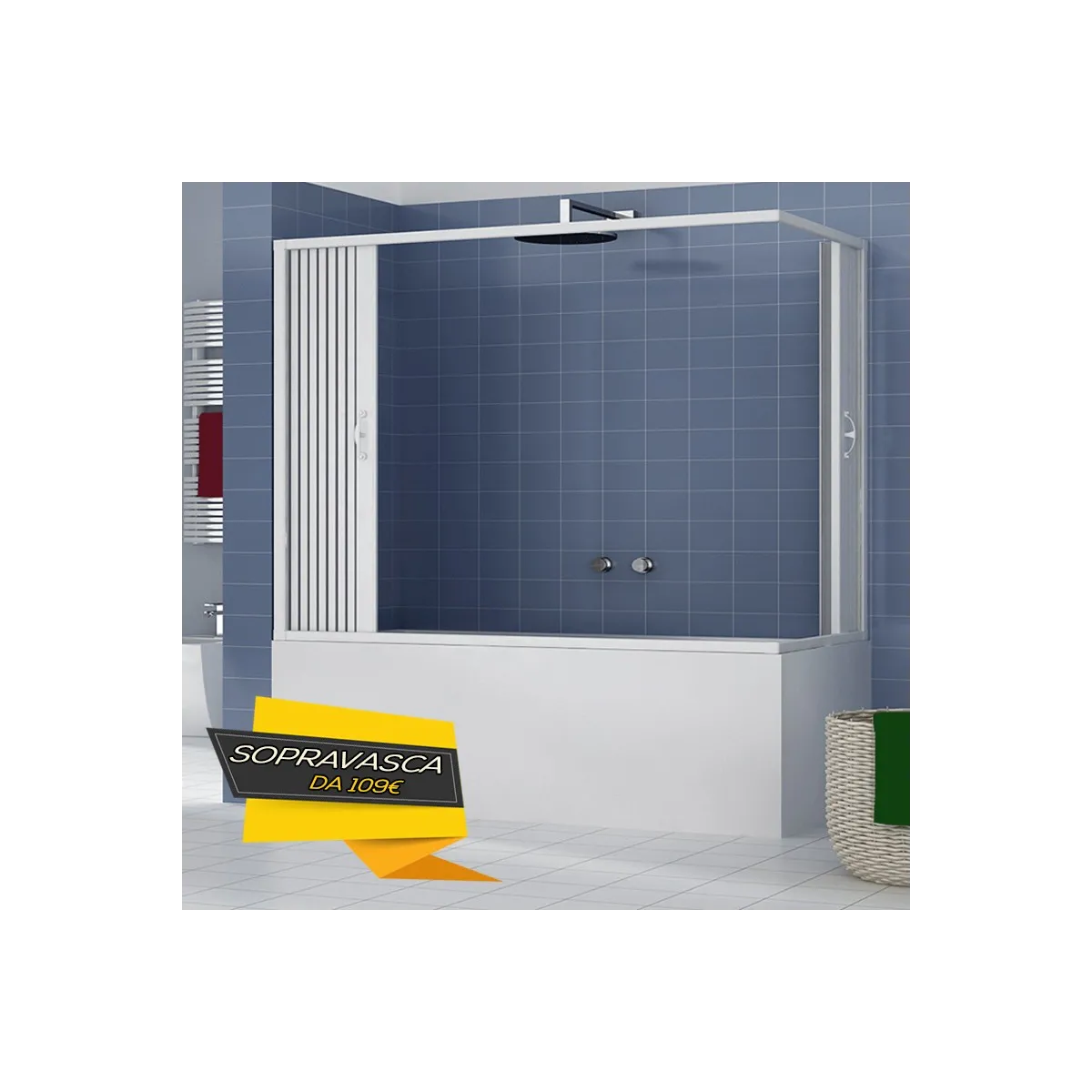 Box Doccia Parete Vasca a soffietto in pvc 70x140 70x150...