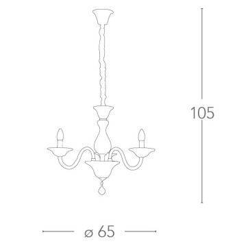 Lampadario Soffio 3 luci in Vetro Bianco con Finiture Cromo FanEurope
