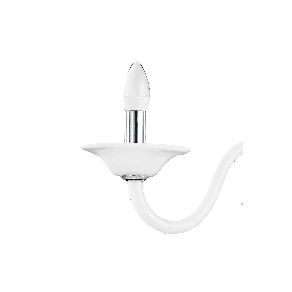 Lustre Soffio en pâte de verre blanc avec finitions chromées