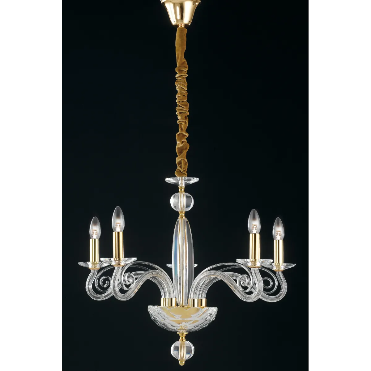 I-EPOQUE/5 - Lampadario Cristallo Finiture Oro Interni...