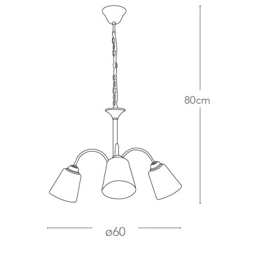 Lustre 1162 3 lumières en métal doré FanEurope