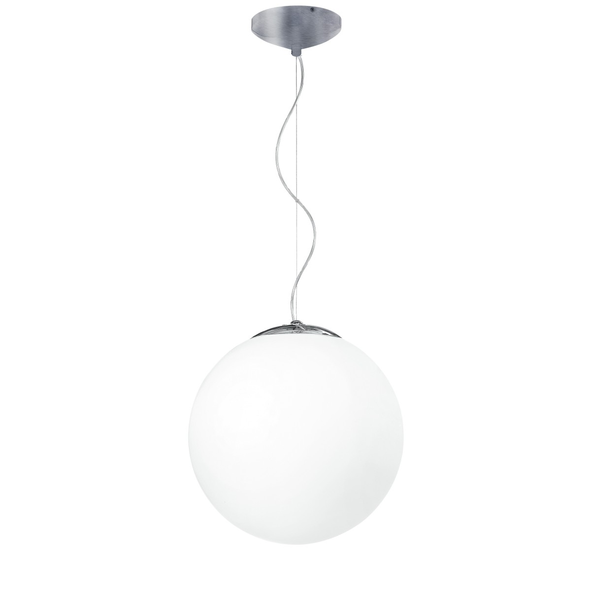 Lampadario City Sferico 35 cm in Vetro Bianco con...