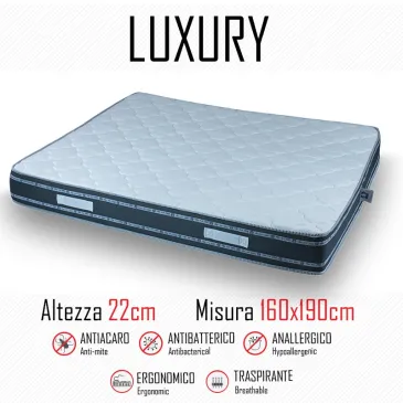 Matelas de luxe 160x190 en polyuréthane hauteur 22cm