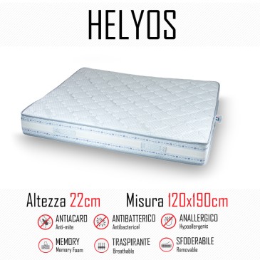 Helyos 120x190 Gummi- und Memory-Matratze, 22 cm hoch