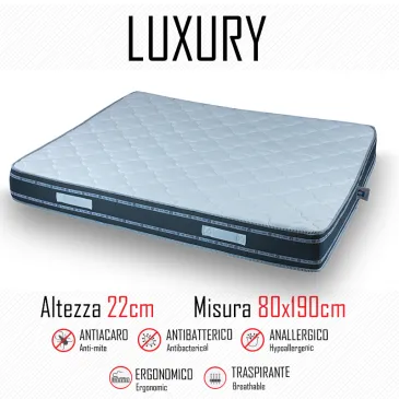 Luxusmatratze 80x190 aus Polyurethan, 22 cm hoch