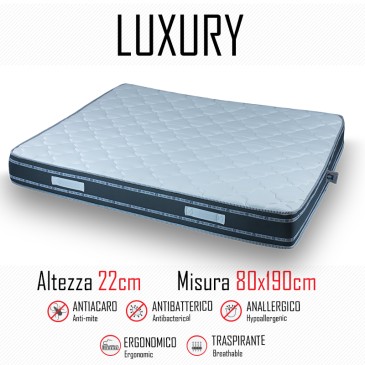 Materasso Luxury 80x190 in poliuretano alto 22cm