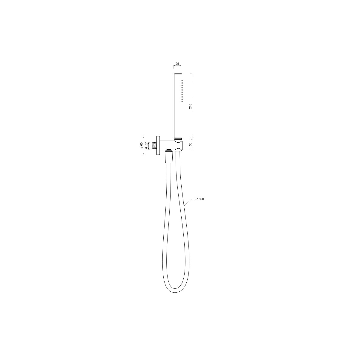 Supporto doccia fisso in ottone con presa dell'acqua...
