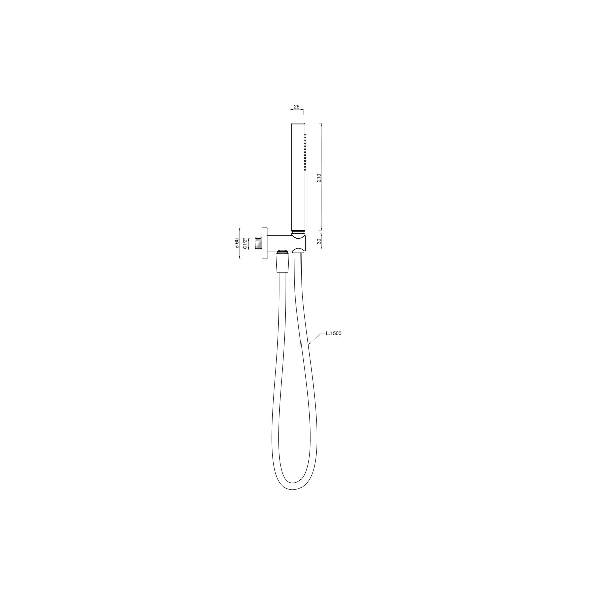 Supporto doccia fisso in ottone con presa dell'acqua...