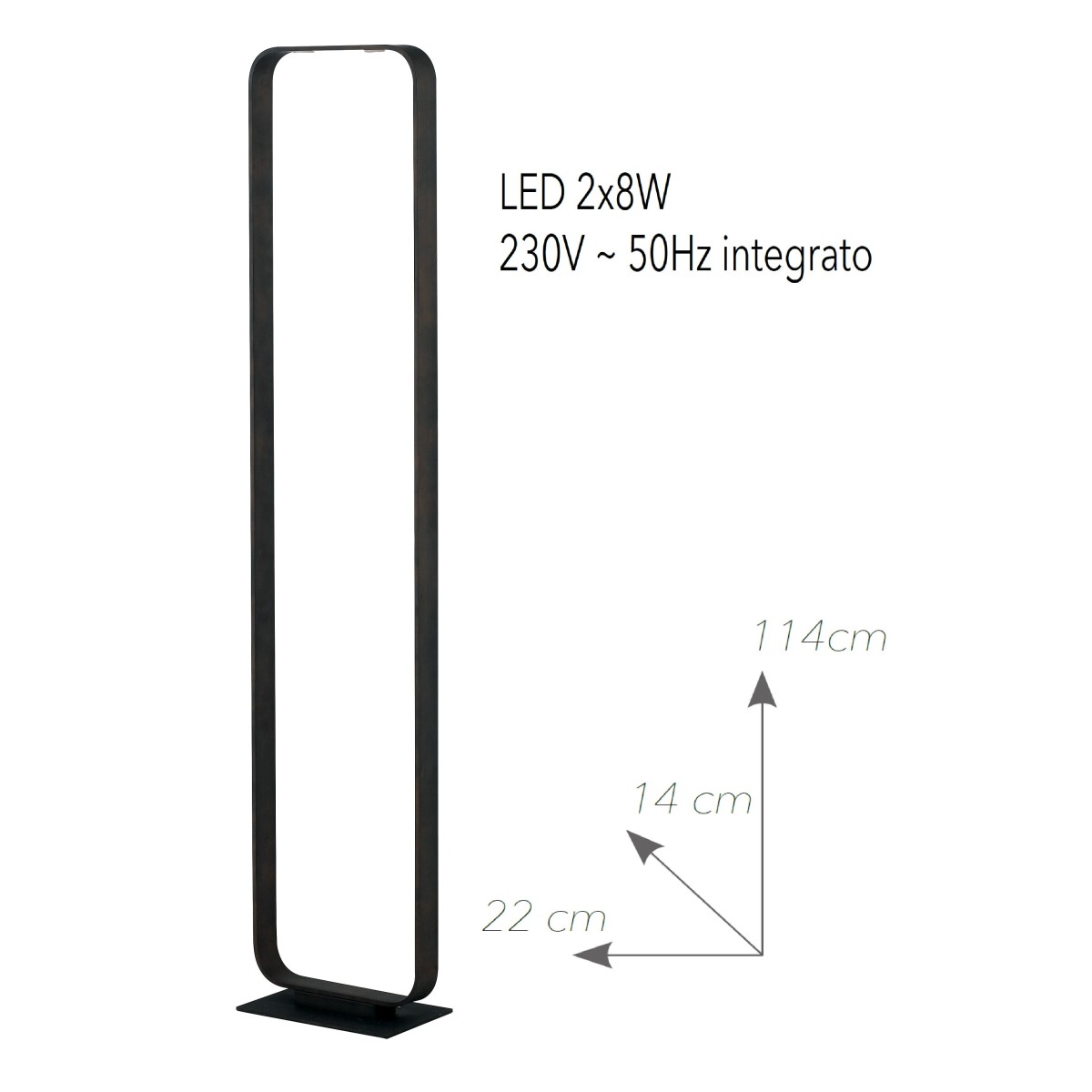 LED-MOKA-PT Piantana a led MOKA lampada da terra design...