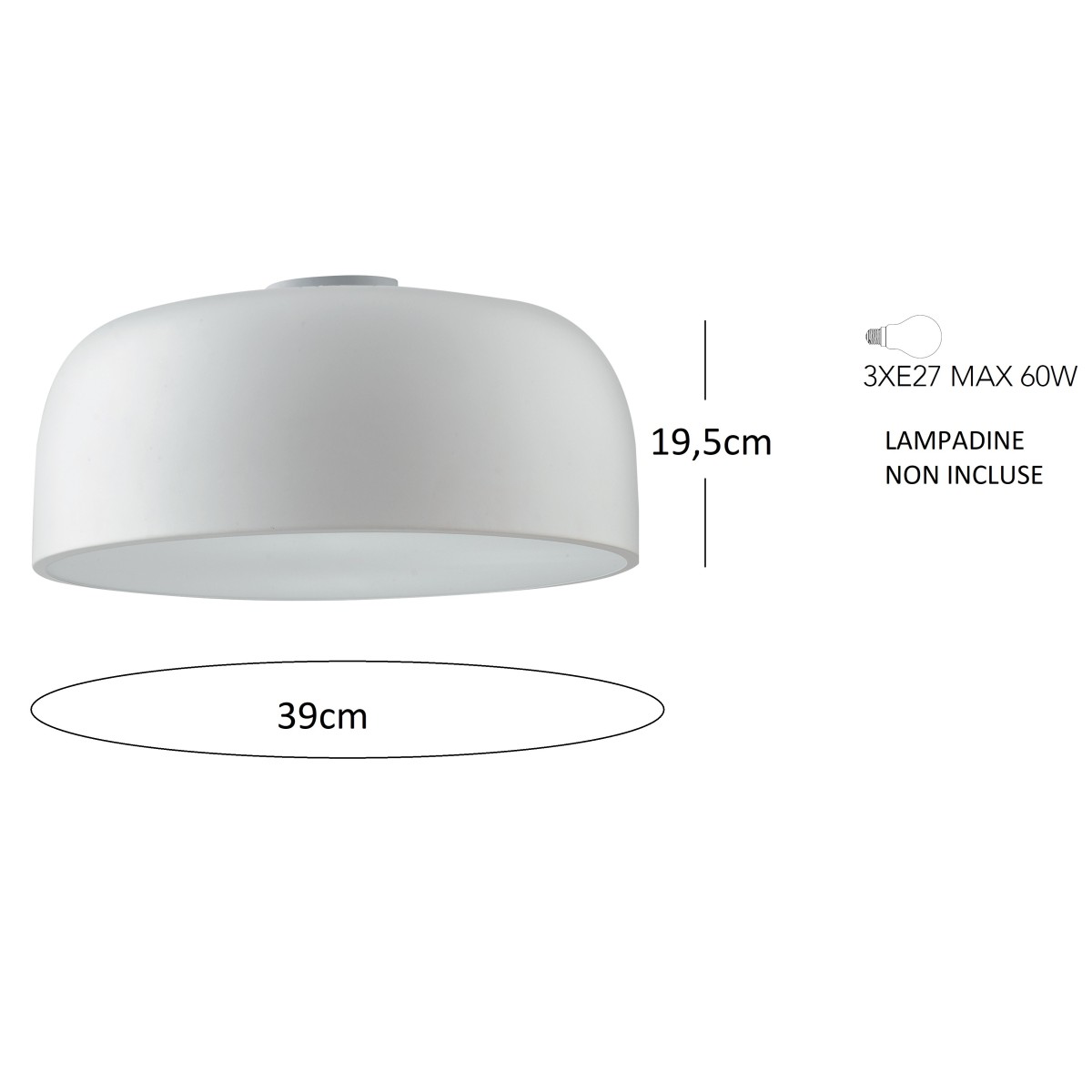 Deckenleuchte BISTROT Deckenlampe modernes Design weiß 3x...