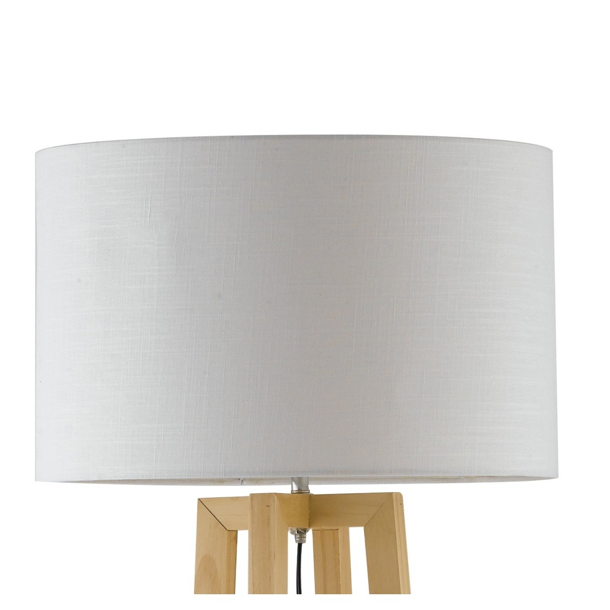 Berry Stehlampe aus Naturholz und Stofflampenschirm H.165