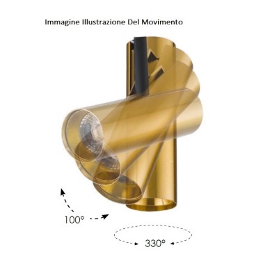 Faretto da soffitto orientabile a led in alluminio nero led cob integrato A+ luce naturale K 7 W