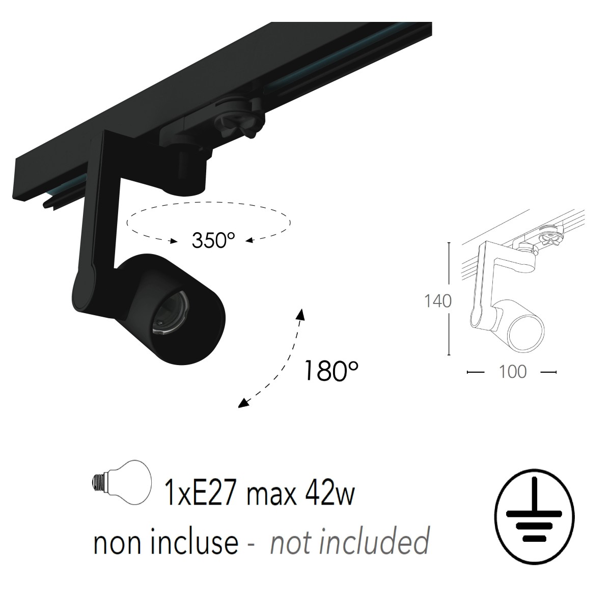 Express LED-Schienenstrahler mit Dreiphasenadapter,...