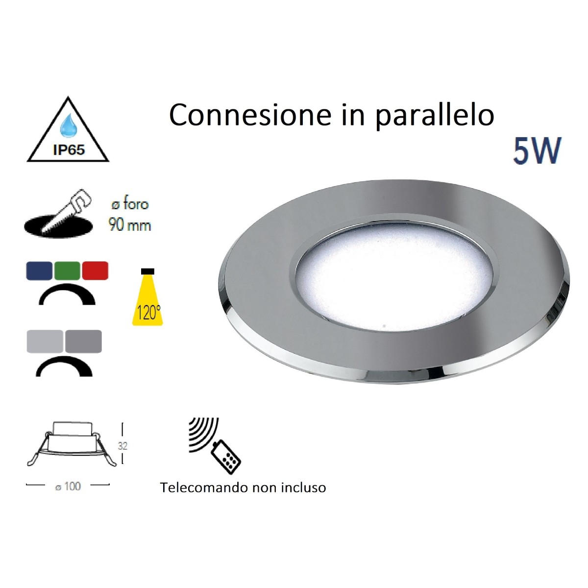 INC-RAINBOW-M BCO Led RGB da incasso RAINBOW in alluminio...