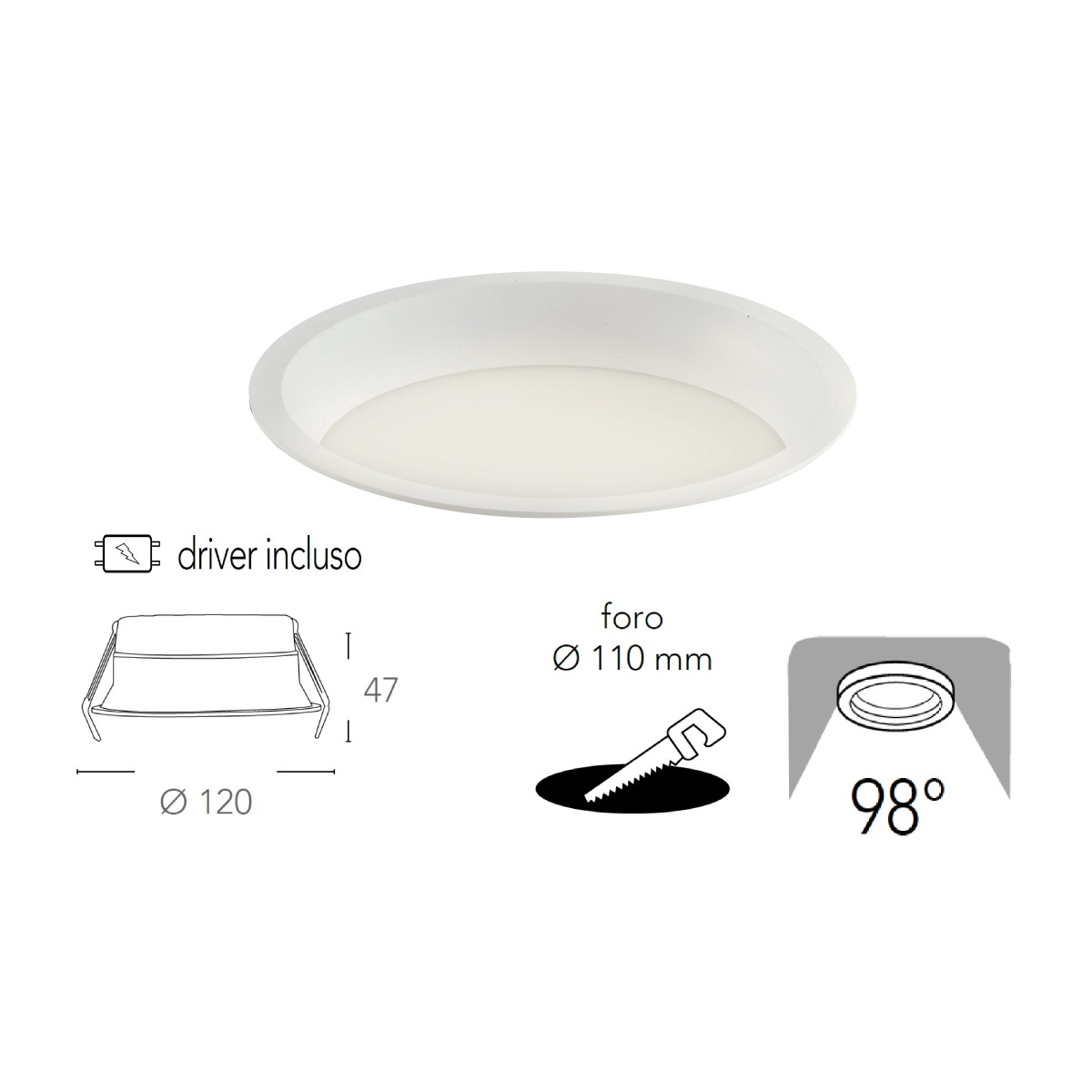 INC-XANTO-F-R154 Lampada da incasso XANTO tonda in...