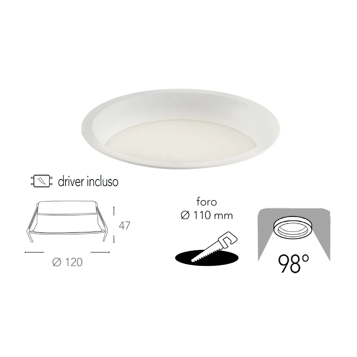 INC-XANTO-F-R154 Lampada da incasso XANTO tonda in...