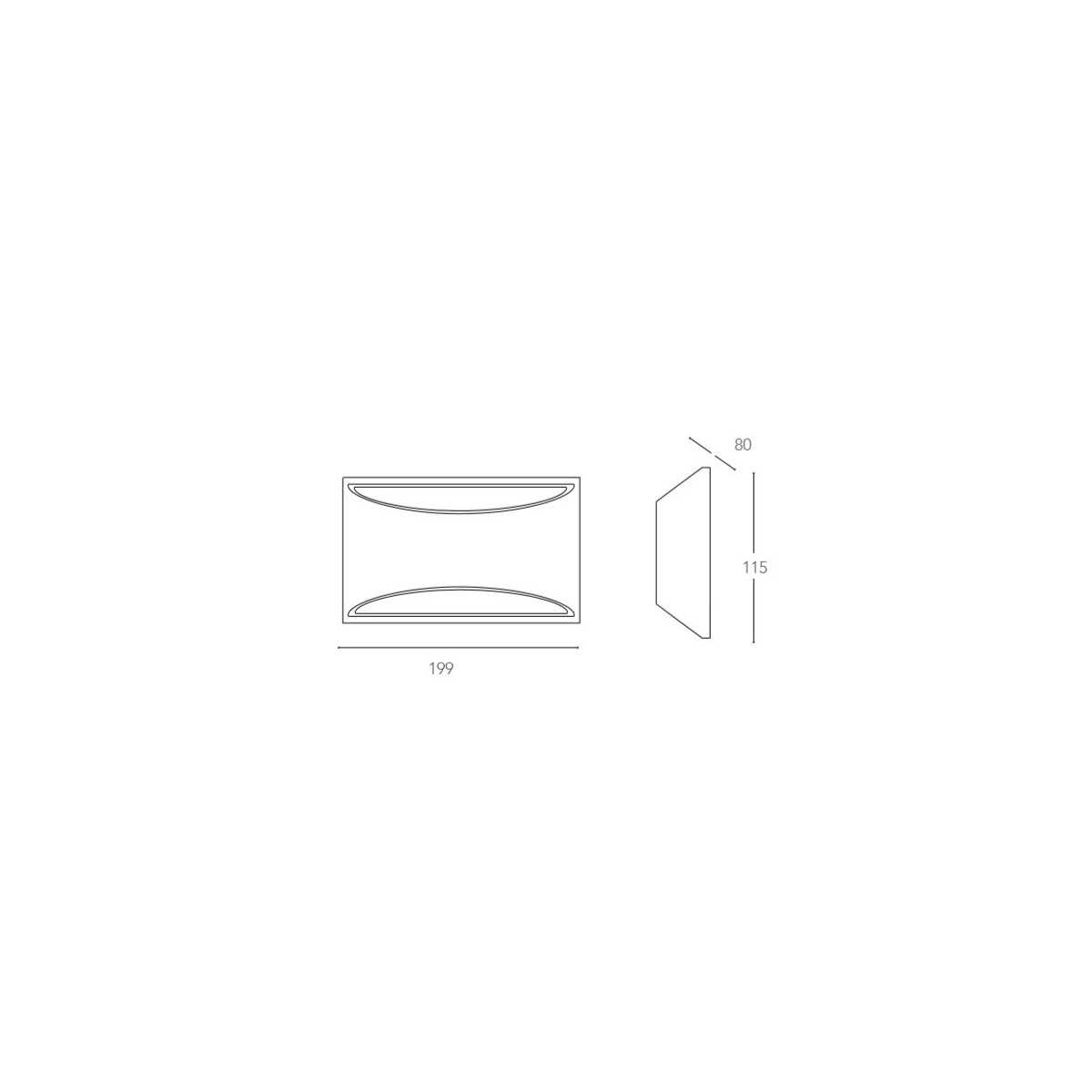 I-ASTRON-AP Applique ASTRON rettangolare bianco MODERNO a...
