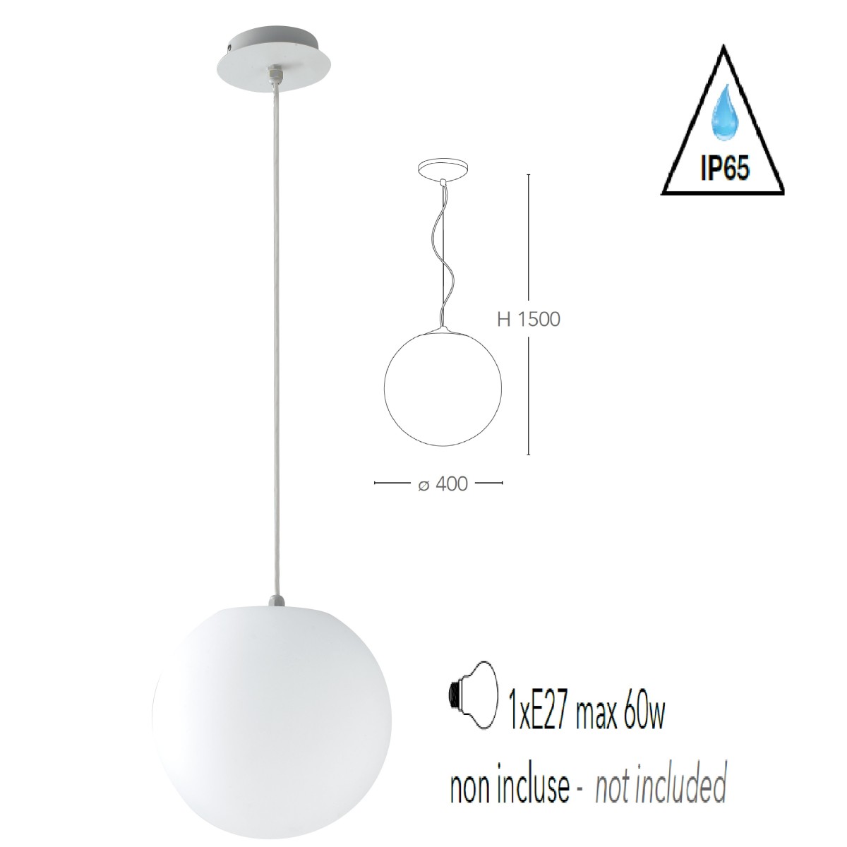 I-GECO-SFERA-S40 Lampadario da giardino sospensione GECO...