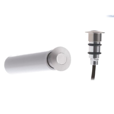LED-BARRET-R24C Led segnapassi da incasso tondi a pavimento o parete BARRET in alluminio finitura nickel 3000K