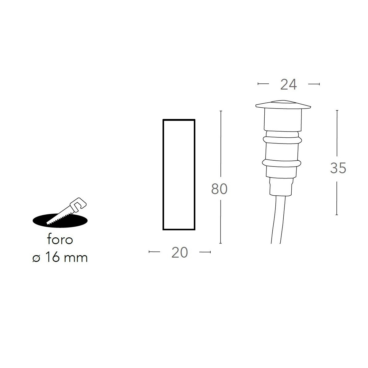 LED-BARRET-R24C Led segnapassi da incasso tondi a...
