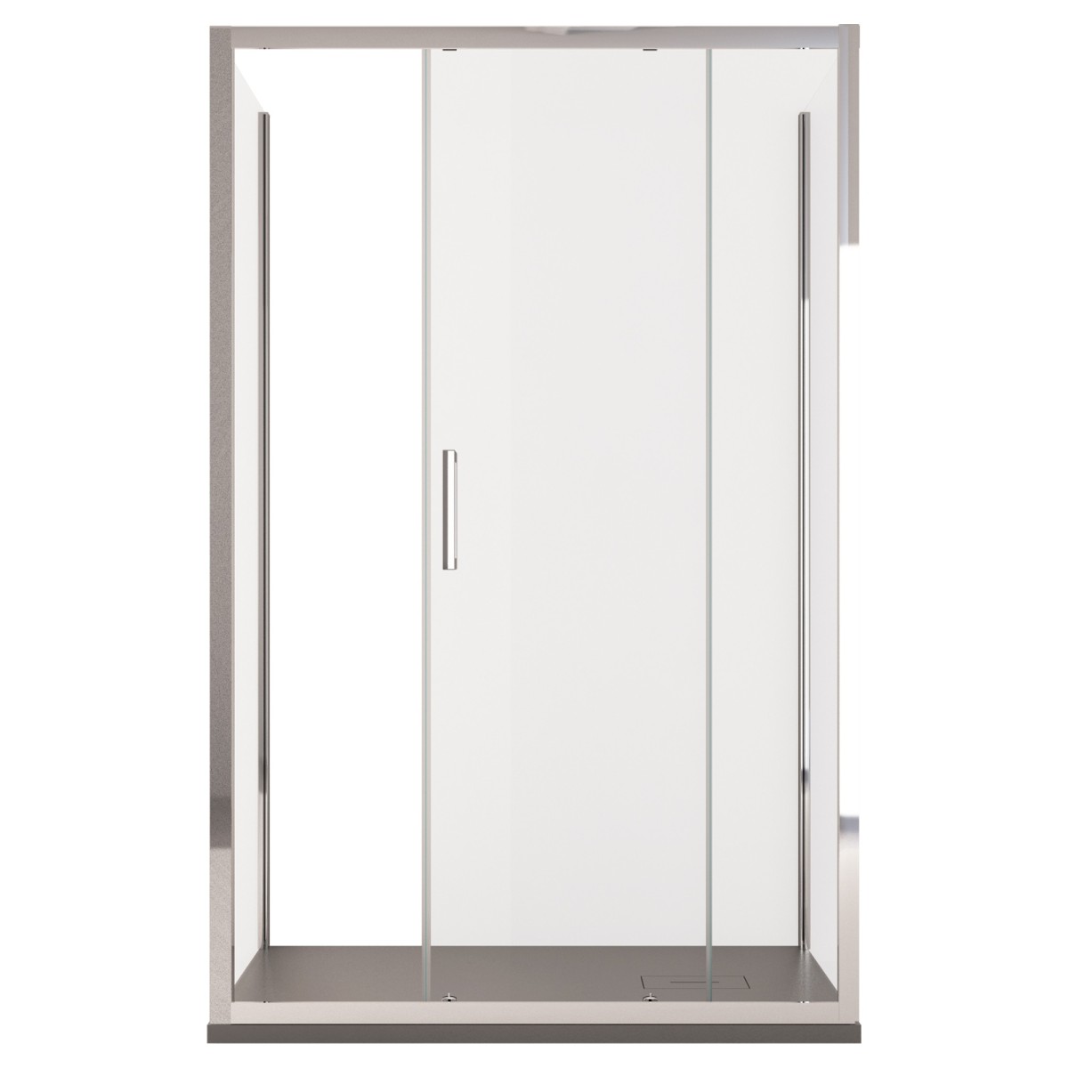 Cabine de douche 3 faces avec porte coulissante H195...