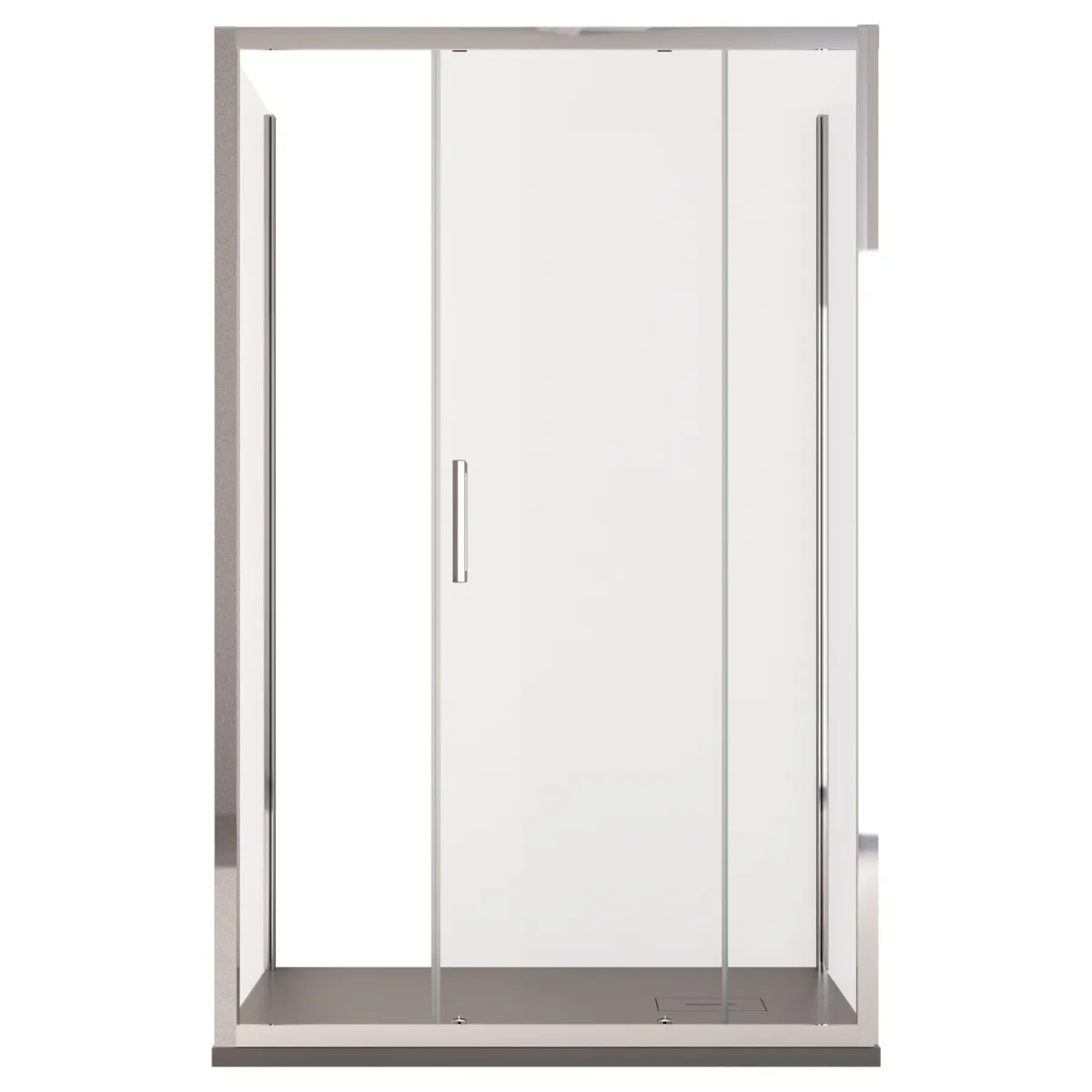 Cabine de douche 3 faces avec porte coulissante H195...