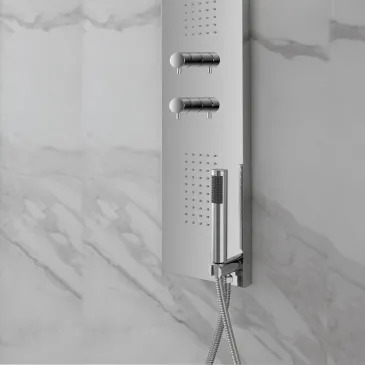 Colonna Doccia Cromata Inox Lucido Idromassaggio Spa | Flat