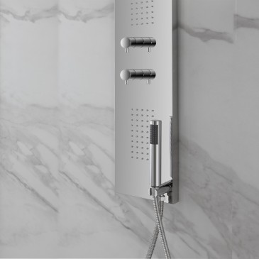 Colonna Doccia Cromata Inox Lucido Idromssaggio Spa | Flat