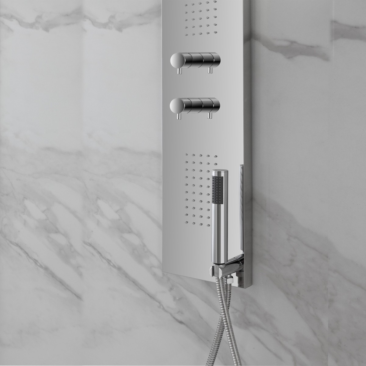 Colonna Doccia Cromata Inox Lucido Idromssaggio Spa | Flat