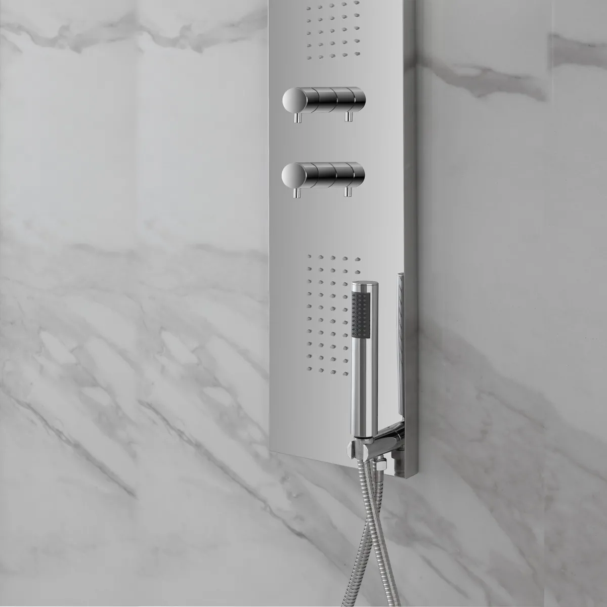 Colonna Doccia Cromata Inox Lucido Idromssaggio Spa | Flat