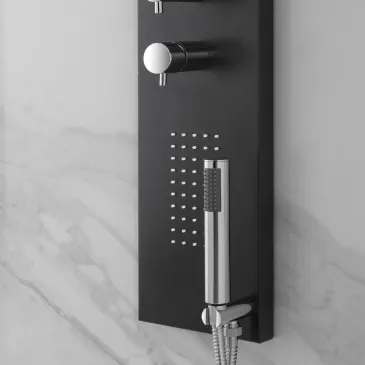 Colonna Doccia Cromata Inox Lucido Idromssaggio Spa | Flat