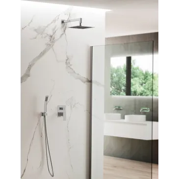 Ensemble pomme de douche, inverseur 2 voies et support pour douchette | Novara